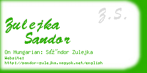 zulejka sandor business card